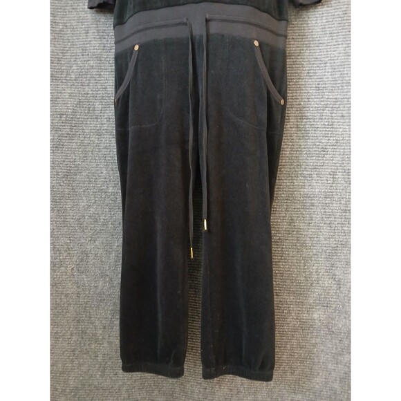 Juicy Couture Jumpsuit Vintage Y2K Black Terrycloth 3/4 Sleeve Women's Size M - Picture 4 of 10